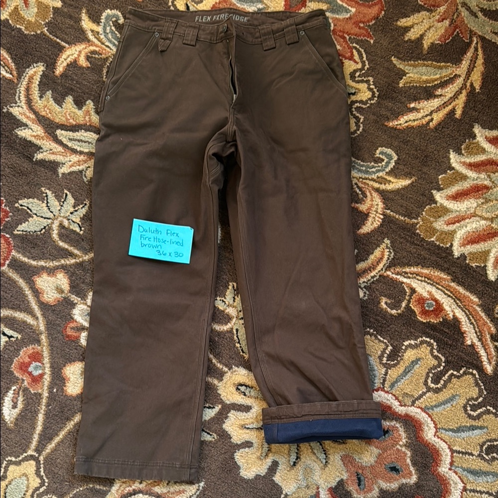 Duluth Flex Fire hose lined pants brown 36x30